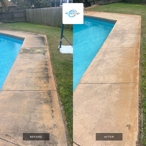 pool deck cleaning before and after