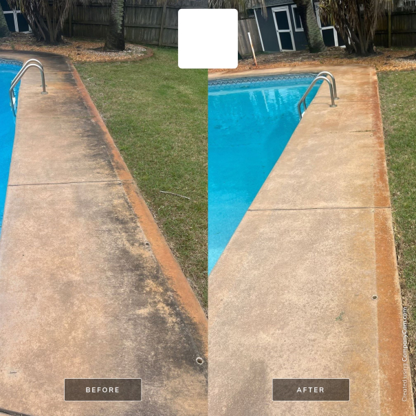 pool deck cleaning before and after results